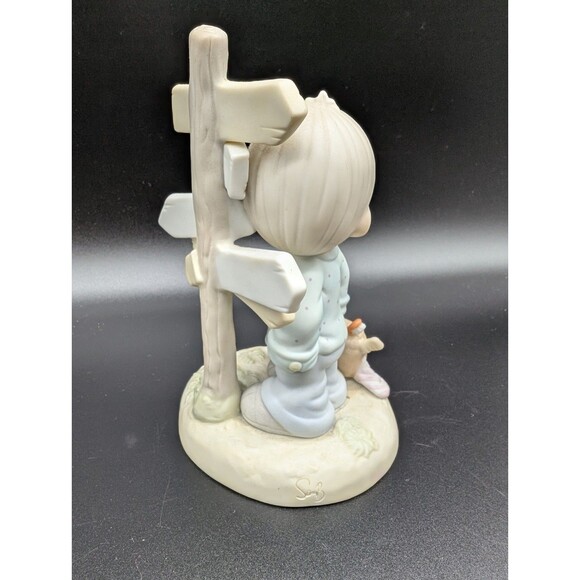 Vtg Precious Moments Porcelain Figurine Jesus Is The Only Way 1988 Sam B 520756 - Picture 3 of 7